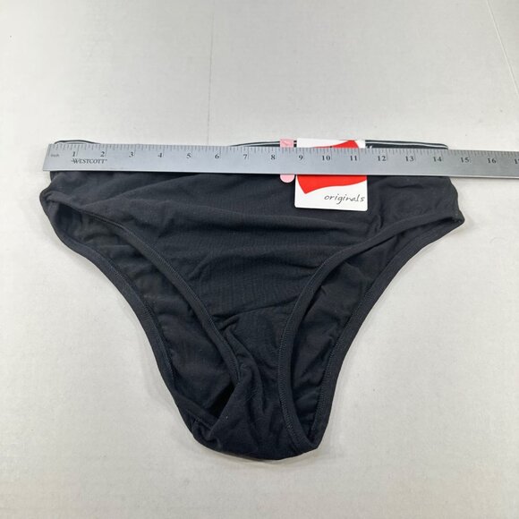 Hanes Women's Size Large Panty Brief Hi Leg Originals Black New - Picture 6 of 8